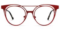 Afrodille - Round Red Eyeglasses | Vooglam Angle View