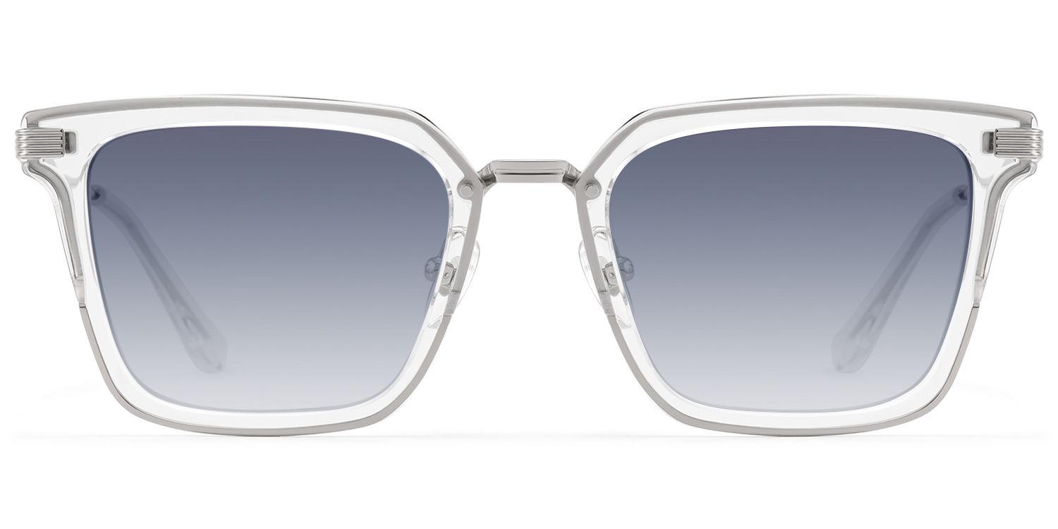 Frame Size of Kassel - Gray Tint Large Transparent Sunglasses | Vooglam
