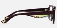 Axis - Large Burgundy Art Deco Glasses | Vooglam Side View