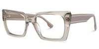 Denicia - Rectangle Champagne Eyeglasses | Vooglam Front View