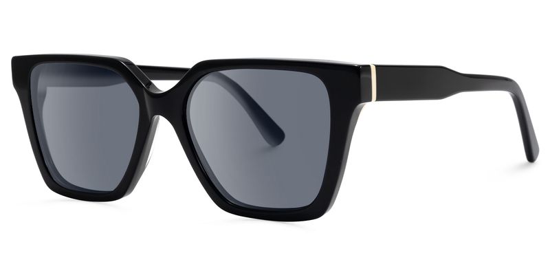 Eclipse - Square Black Sunglasses