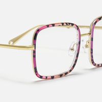 Jace - Square Floral Eyeglasses | Vooglam Design Details