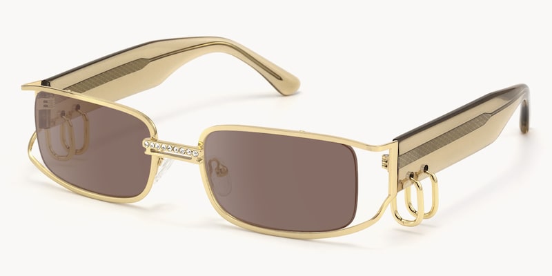 Riff - Rectangle Gold Sunglasses