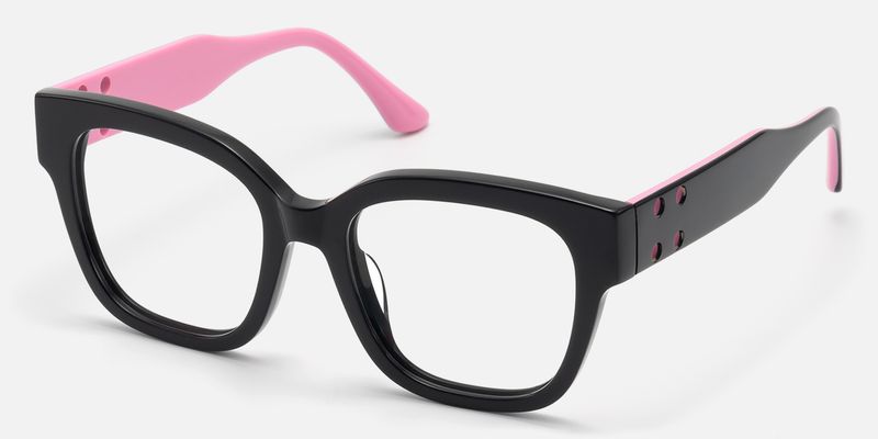 Lorette - Square Black Eyeglasses | Vooglam