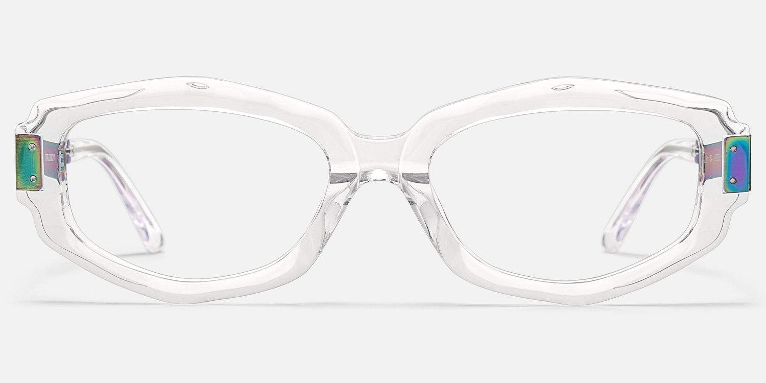 Spire - Geometric Transparent Eyeglasses | Vooglam Angle View