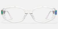 Spire - Geometric Transparent Eyeglasses | Vooglam Angle View