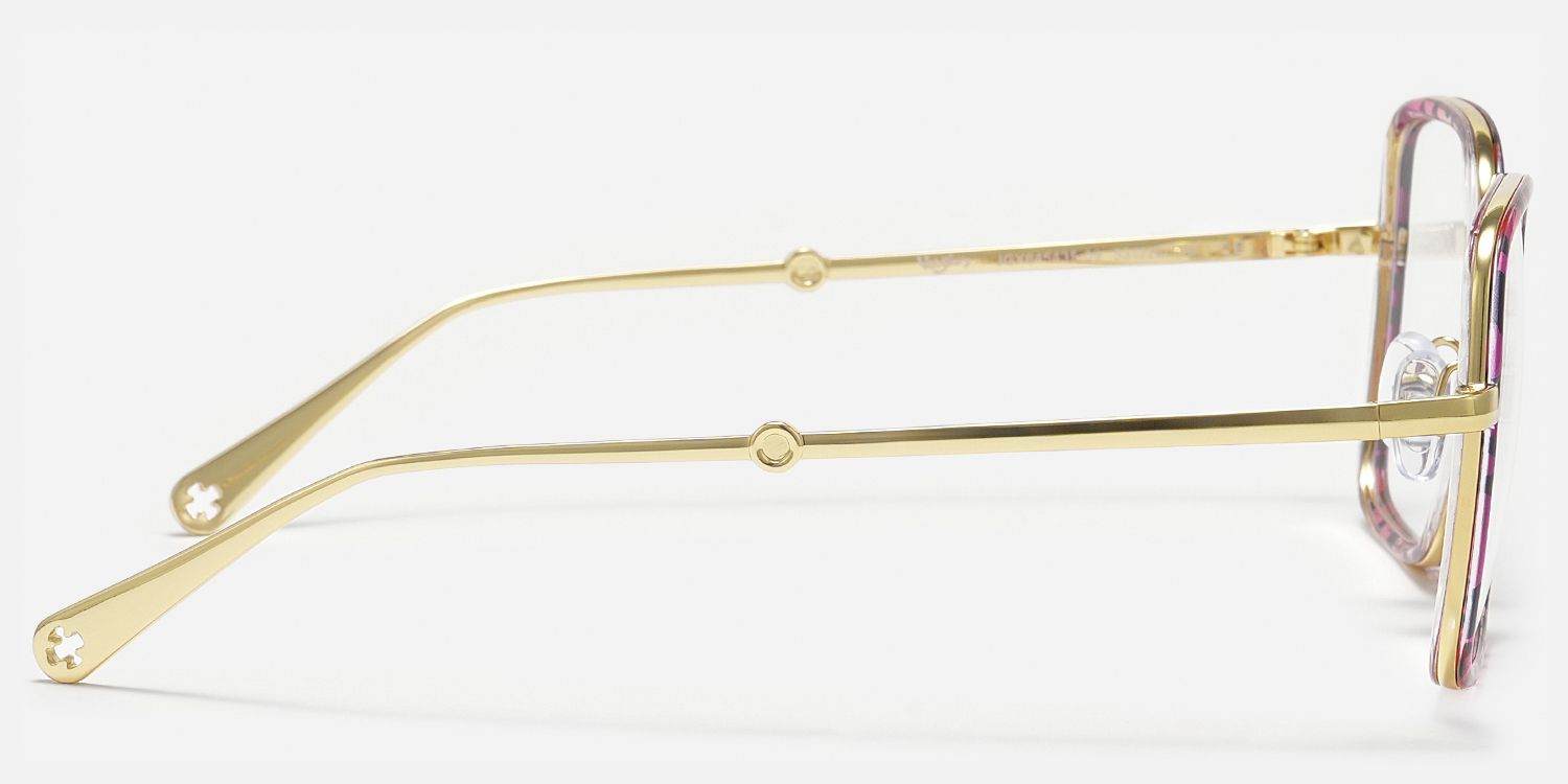 Jace - Square Floral Eyeglasses | Vooglam Side View