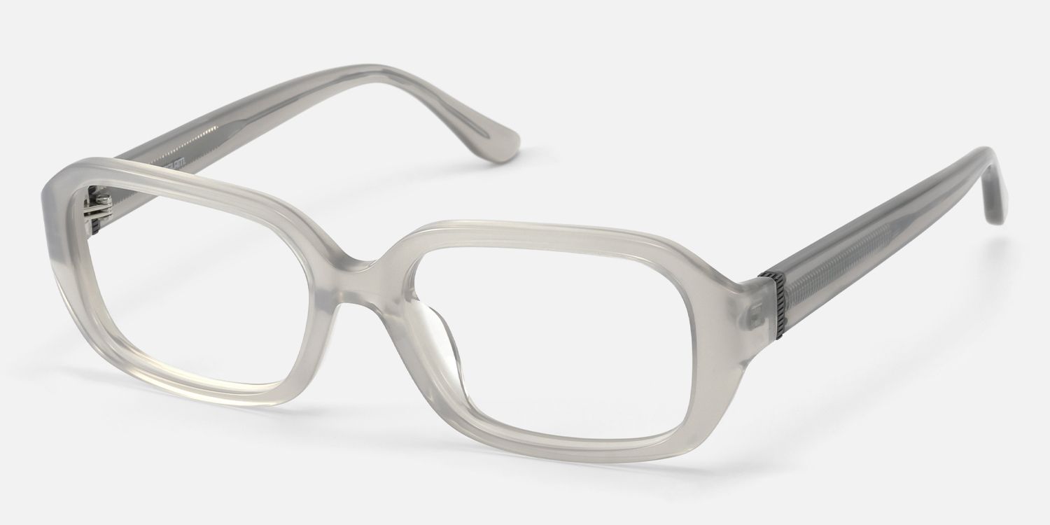 Mies - Translucent Silver Glasses with Screw Deco | Vooglam Front View