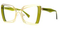 Russell - Square Green Eyeglasses | Vooglam Front View