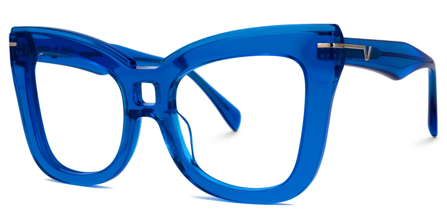 Dakota Cat Eye Blue Eyeglasses Vooglam