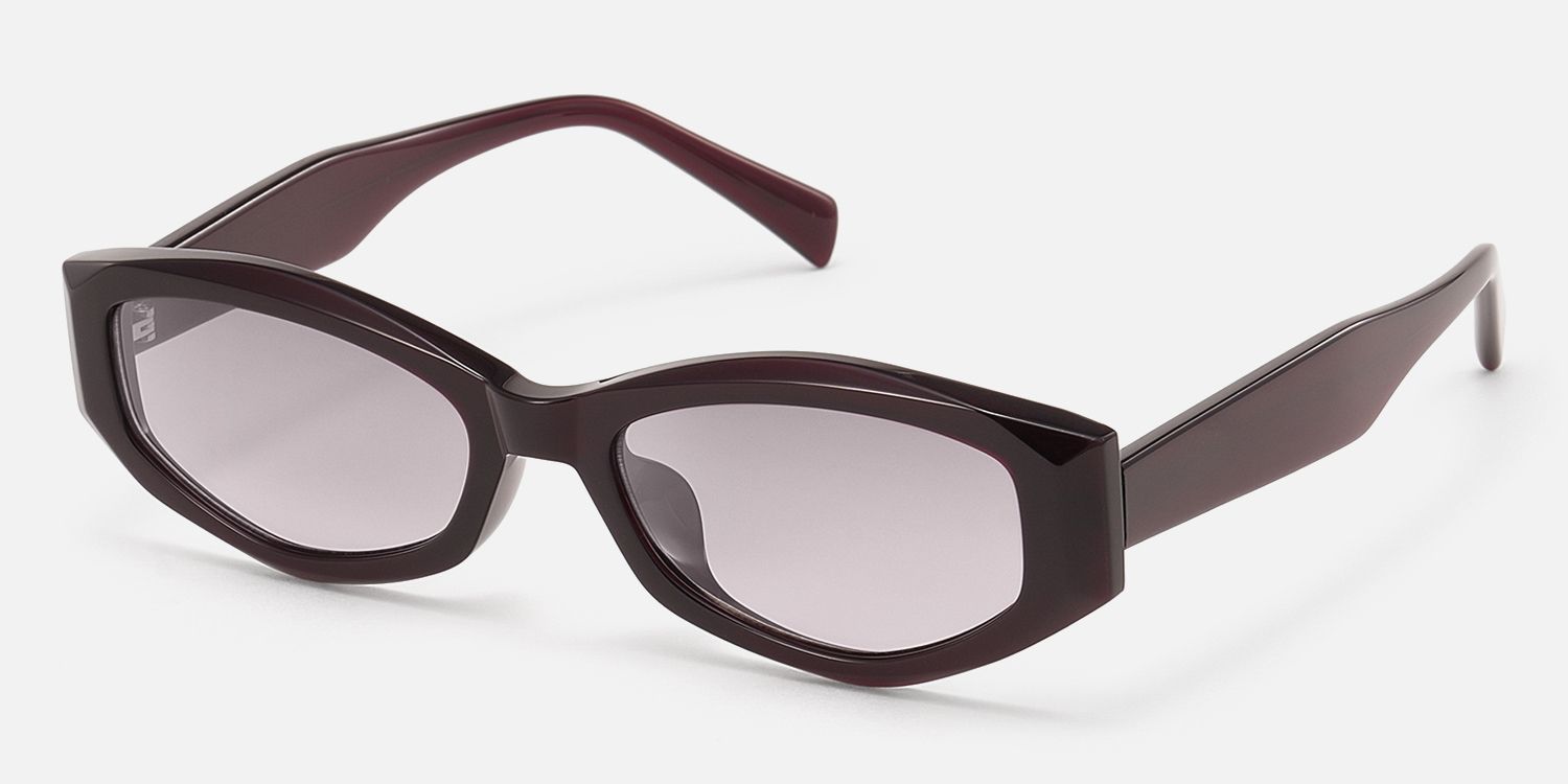 Vesper - Geometric Red Sunglasses | Vooglam Front View