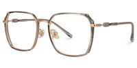 Denji - Geometric Grey Eyeglasses | Vooglam Front View