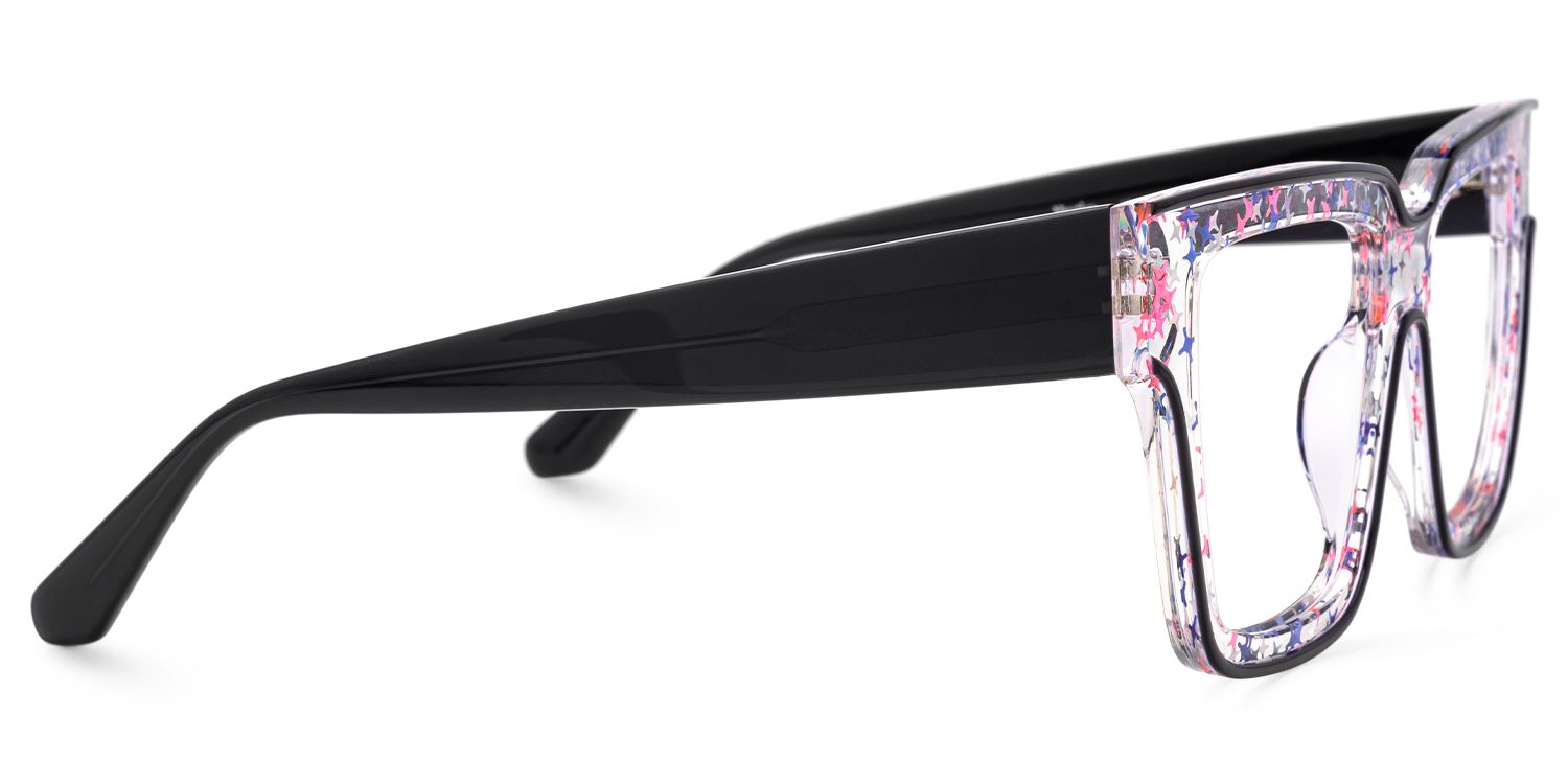 Naiya - Square Black Eyeglasses by Vooglam - Product View 4