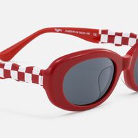SHHHH~ - Oval Red Sunglasses | Vooglam Design Details