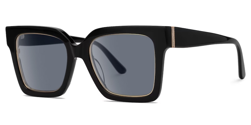 Ibrahim - Square Black Sunglasses
