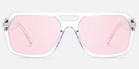 Maverick - Clear Frame Pink Lens Sunglasses | Vooglam Angle View