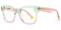 Vera - Square Two-tone Eyeglasses | Vooglam Front View