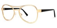 Adjatay - Aviator Gold Eyeglasses | Vooglam Front View