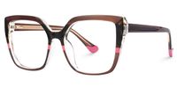 Faizan - Square Brown Eyeglasses | Vooglam Front View
