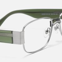 Nyame - Rectangle Silver Eyeglasses | Vooglam Design Details