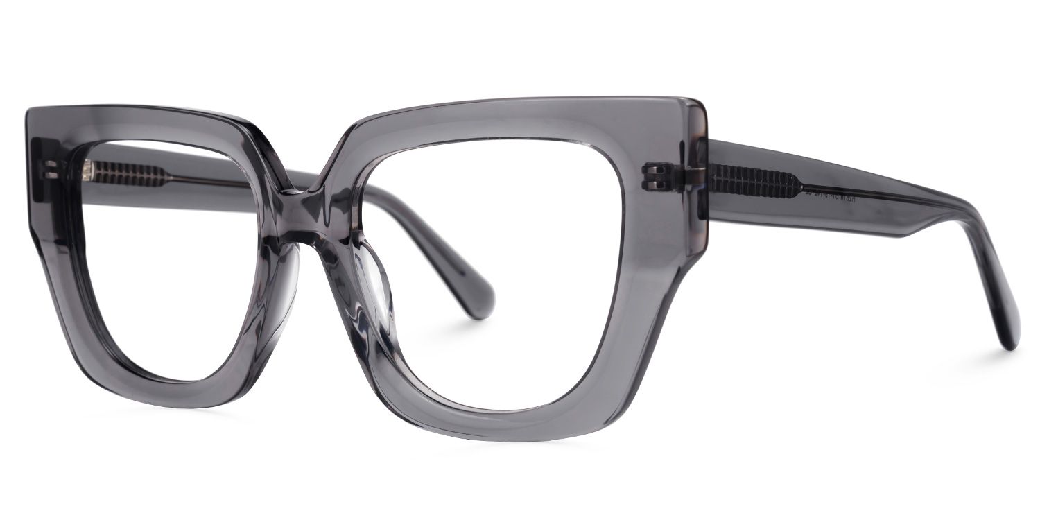Efrat - Cat Eye Grey Eyeglasses | Vooglam Front View