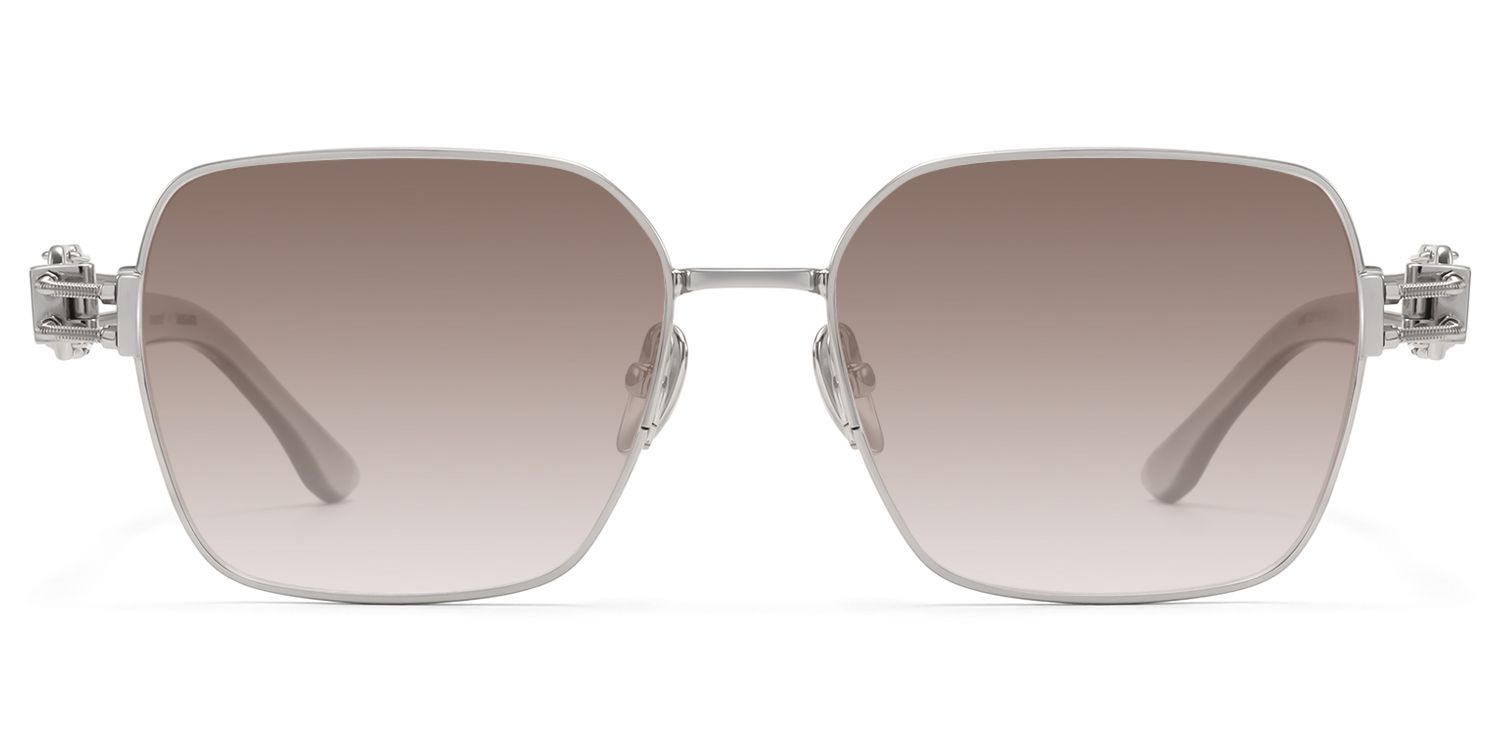 Frame Size of The Architect - Silver Gradient Gray Sunglasses | Vooglam