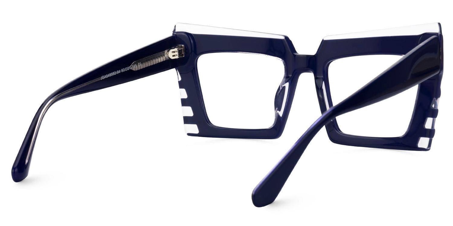 Faylinn - Rectangle Blue Eyeglasses | Vooglam Side View