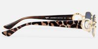 Aurae - Rectangle Gold Sunglasses | Vooglam Side View
