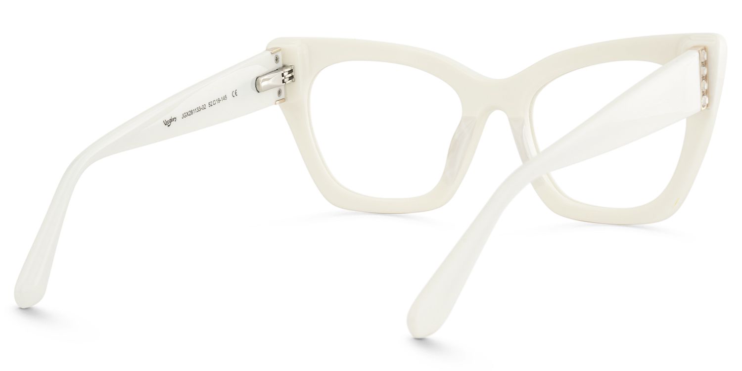 Tanna - Chic Houndstooth Design Cateye Glasses | Vooglam Side View