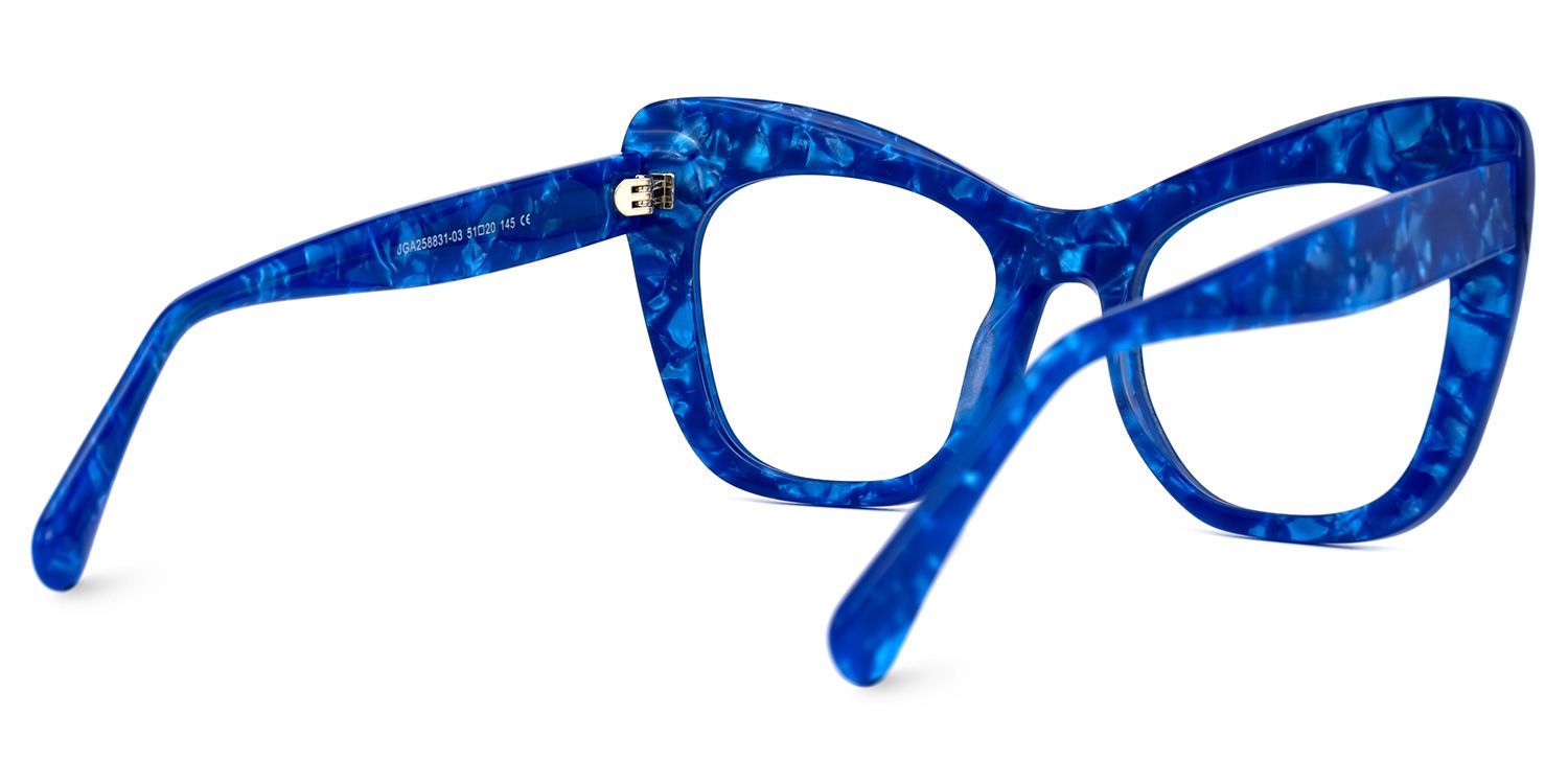 Adoracion - Butterfly Blue Eyeglasses | Vooglam Side View