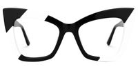 Damyan - Cat Eye Black/White Eyeglasses | Vooglam Angle View
