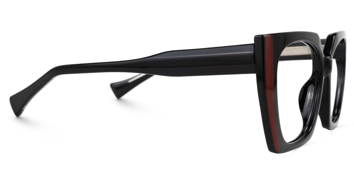 Edge - Geometric Black Eyeglasses | Vooglam 4
