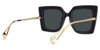 Adrienne - Square Black Sunglasses | Vooglam Side View