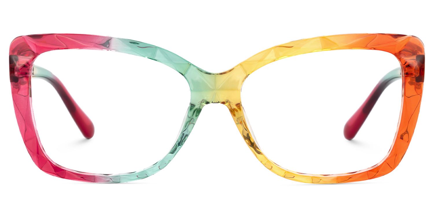 Letitia - Rectangle Multicolor Eyeglasses | Vooglam Angle View