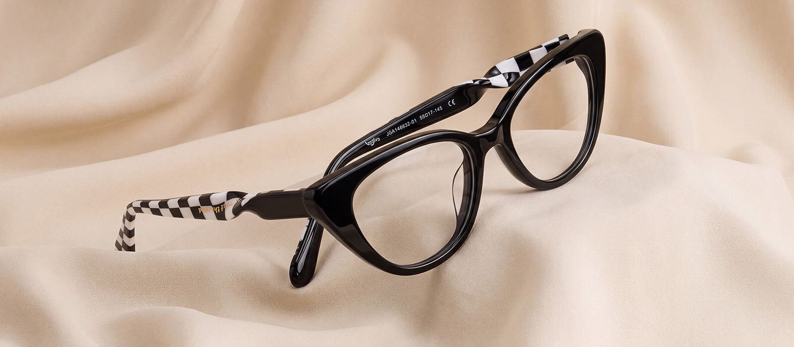 black and white cat eye glasses