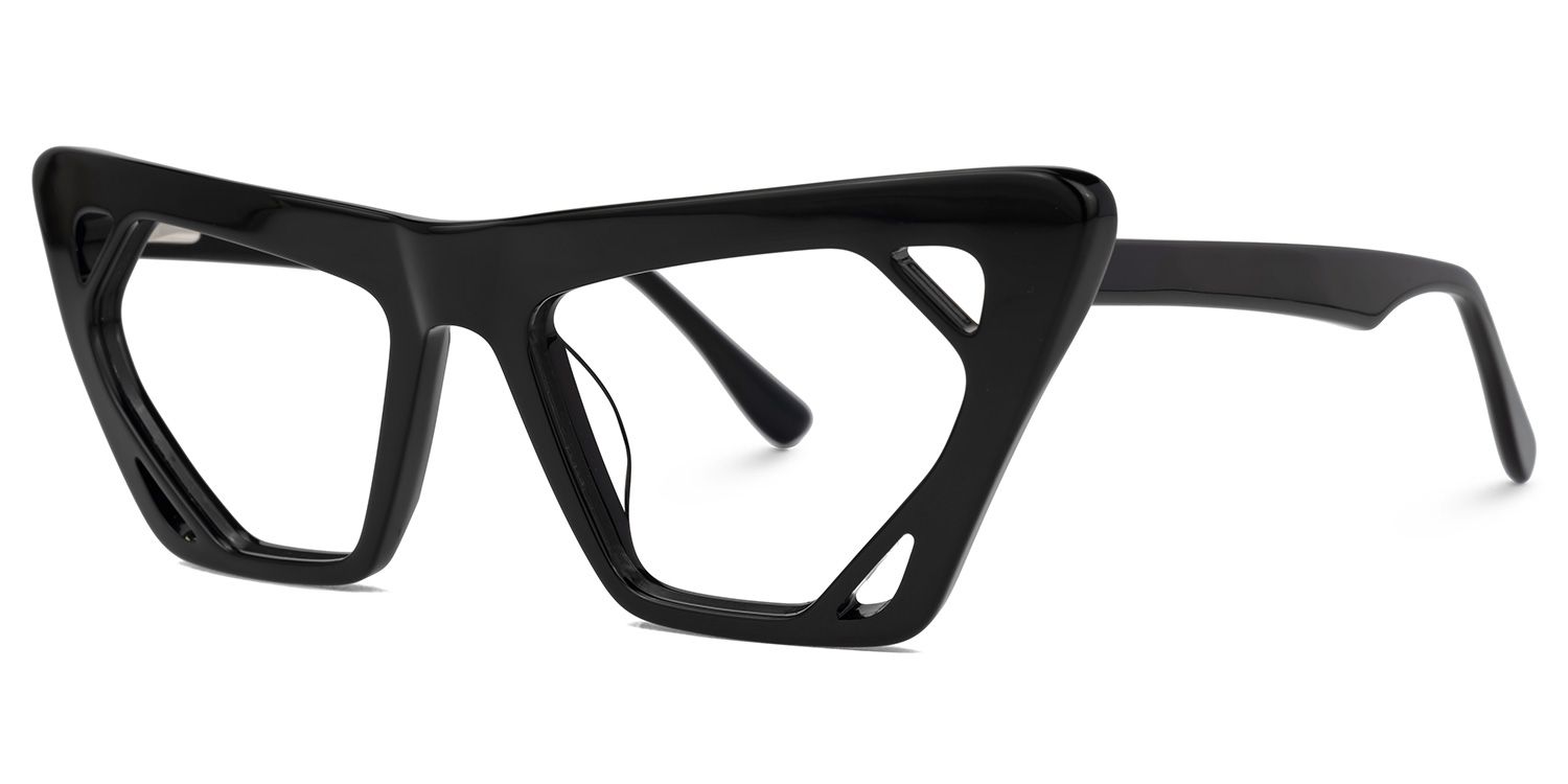 Cadogan - Cat Eye Black Eyeglasses | Vooglam Front View