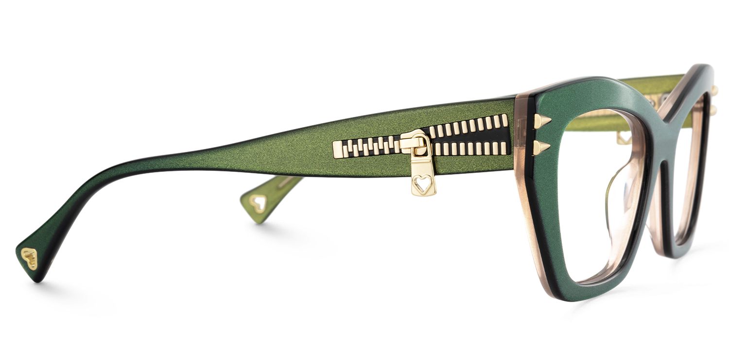Manon - Cat Eye Green Eyeglasses | Vooglam 4