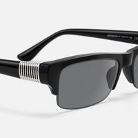 Kairo - Black Semi Rimless Sunglasses | Vooglam Design Details