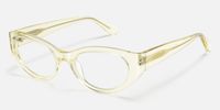 Drizzle - Oval Yellow Eyeglasses | Vooglam Front View