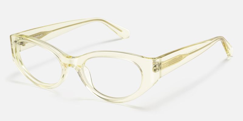 Drizzle - Oval Yellow Eyeglasses