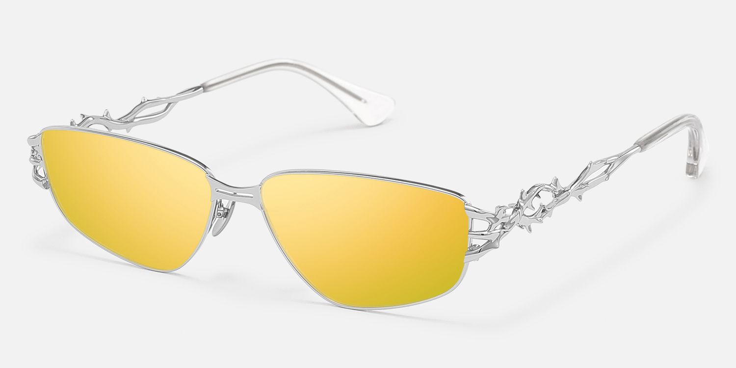 Spine - Geometric Silver Sunglasses