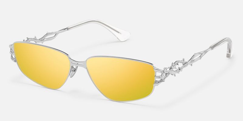 Spine - Silver Light Blue Tint Sunglasses | Vooglam