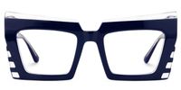 Faylinn - Rectangle Blue Eyeglasses | Vooglam Angle View