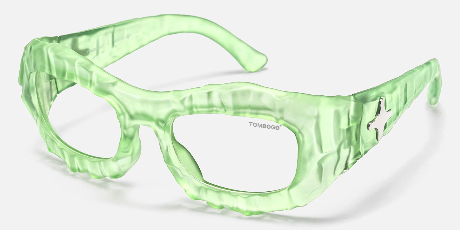 The Geologist - Geometric Green Eyeglasses | Vooglam Front View