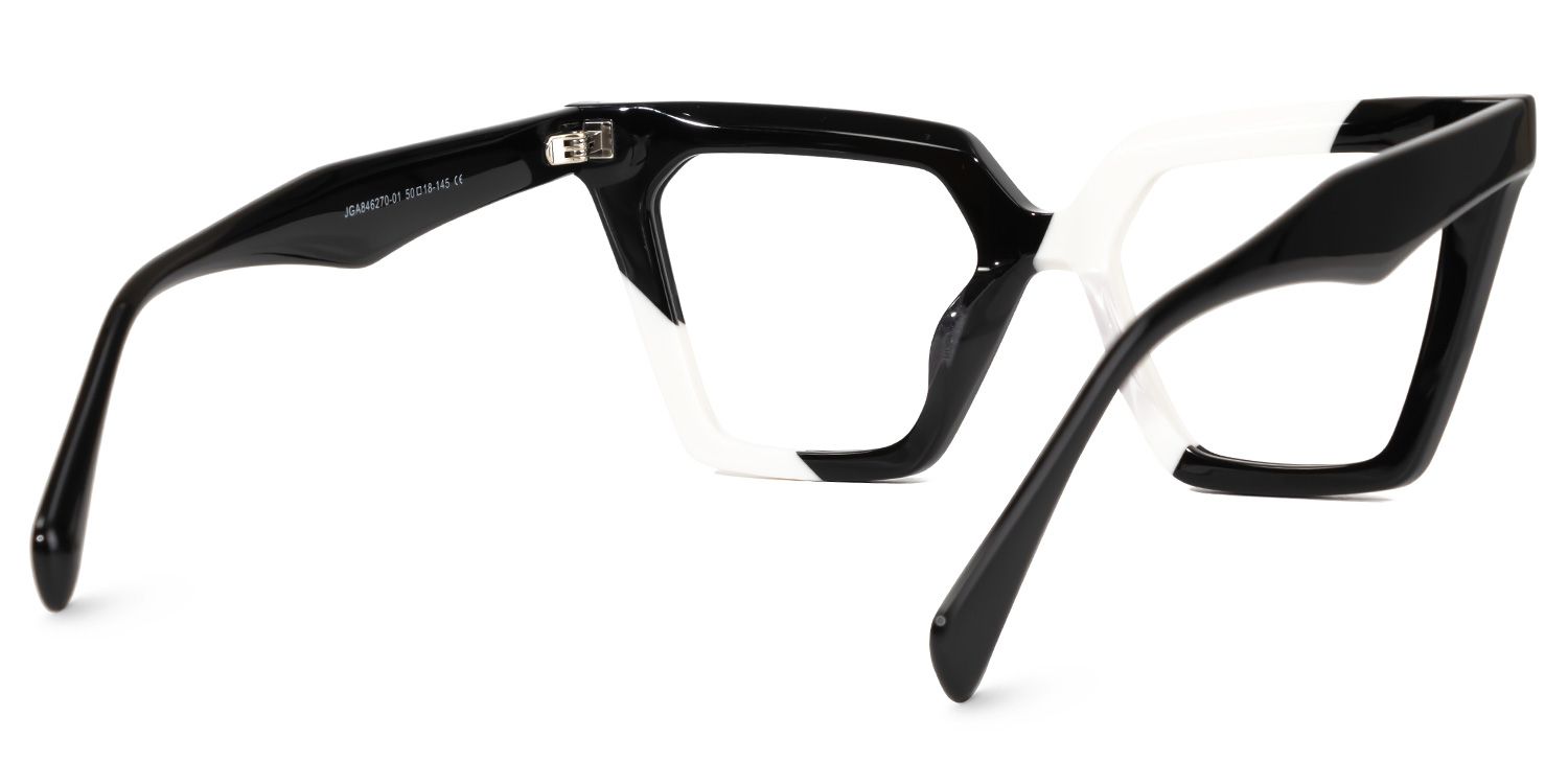 Caimbrie - Cat Eye Black/White Eyeglasses | Vooglam Side View