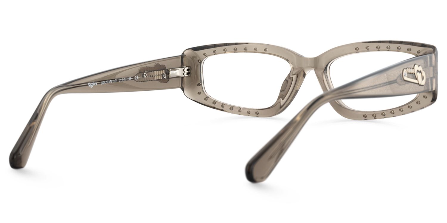 Quentin - Rectangle Grey Eyeglasses | Vooglam Side View