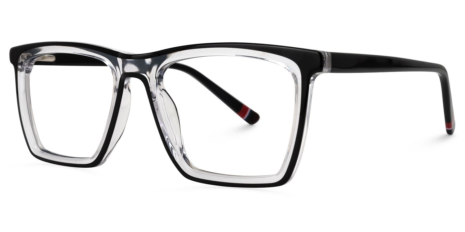 Eckhart - Rectangle Crystal Eyeglasses | Vooglam Front View