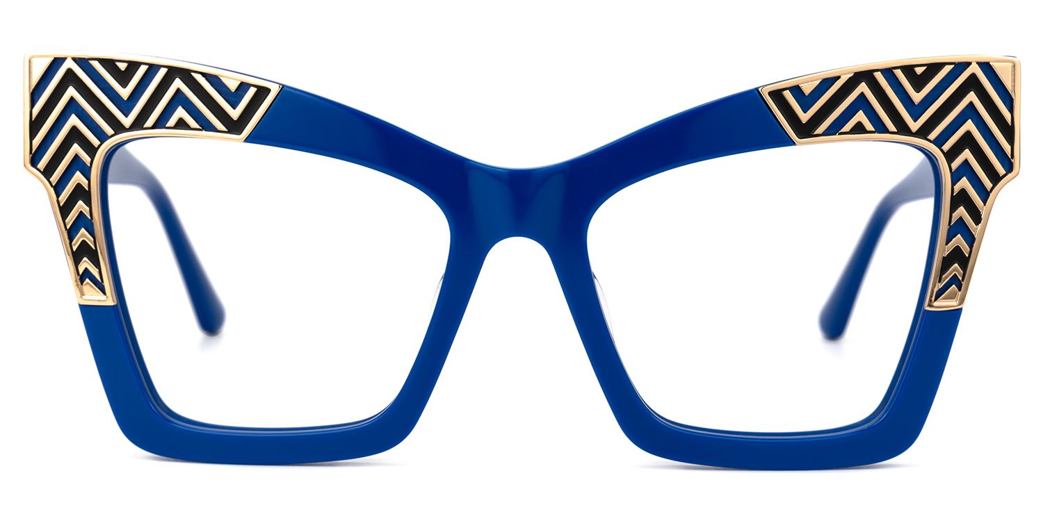 Danilo - Square Blue Eyeglasses | Vooglam Angle View