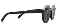 Latina - Retro Round Black & Gold Sunglasses | Vooglam 