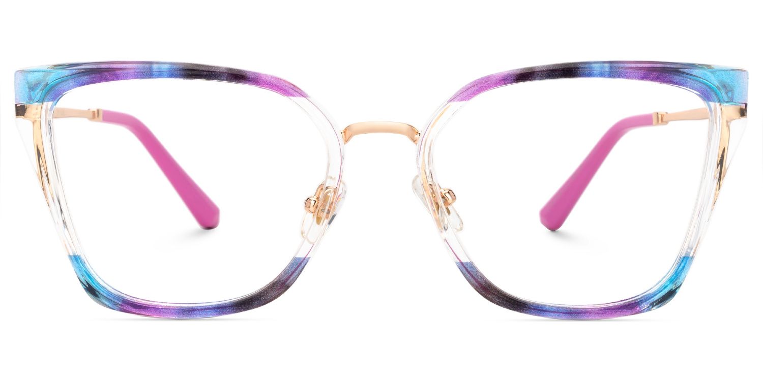 Ichigo - Rectangle Multicolor Eyeglasses | Vooglam Angle View